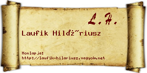 Laufik Hiláriusz névjegykártya